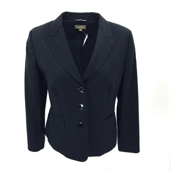 Santorelli Button Collared Blazer Jacket Size 10 - Picture 3 of 8